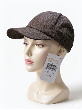 Michael Kors Signature Logo Monogram Baseball Cap Brown NWT